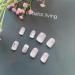 SINLOV Short French Flower Fake Nails Pink Nude Square GradientbFalse Nails Glossy Press on Nails Ballerina Acrylic Full Cover Fake Nails for Women and Girls - Buy Online on GoSupps.com