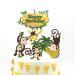 Jungle Safari Cake Decorations Monkey Theme Happy Birthday Cake Topper Animal Cupcake Toppers Picks for Animals Theme Baby Showers Birthday Party Supplies