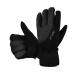 Bicycle gloves winter with 3m thinsulate insulation bicycle gloves men women ski gloves waterproof touch screen anti-slip full finger gloves for running driving cycling l black