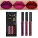 3Pcs Matte Liquid Lipstick Sets Dark Red Purple Matte Lipstick Lip Stain Long Lasting 24 Waterproof Lip Gloss Gift Set Matt Lipsticks Set Matt Liquid Makeup Lipstick for Women Lippies (Set01)