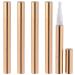 Lurrose 5pcs 3ml Empty Nail Oil Twist Pen Bright Gold Nail Polish Pens Disposable Cosmetic Container Lip Gloss Brush Applicators Eyelash Growth Liquid Tube for Women Girls
