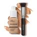 Foundation Brush Set, Anglicolor Flawless Full Coverage Foundation 30ml Matte Oil-Control Long Lasting Waterproof Liquid Foundation With Makeup Brush for Women Girls (104# Buff Beige)