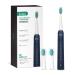 Sonic Electric Toothbrush for Adults Initio Rechargeable Toothbrush with Smart Timer 5 Modes 3 Brush Heads 40,000 VPM Motor Whitening Power Toothbrush IT959 (Navy Blue)