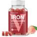 Vegan Iron Gummies Supplement - with Vitamin C  A  B-Complex  Folate  Zinc for Adults & Kids - Blood Builder & Energy Support for Iron Deficiency  Anemia  No After Taste - Peach Flavor (90 Ct)