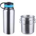 Gearland Stainless Steel Canteen Water Bottle with Nested Camping Cup - Bug Out Bag Bushcraft Gear - Buy Online on GoSupps.com