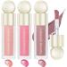 3 Pcs Liquid Blush Kit  Velvet Lightweight Natural-Looking Waterproof Long-Lasting Blush Makeup for Cheek  Eye  Lips(A)