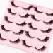 Modonghua False Eyelashes 10pair Cat Eye Lashes Natural Look Fluffy Eye Lashes Eyelashes for Makeup Strip False Lashes Fox Eye Lashes(size:1.4cm)