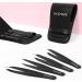 FACEMADE 4 Pack Tweezers Set - Professional Stainless Steel Tweezers for Men and Women Precision Eyebrow Tweezers for Facial Hair Chin and Ingrown Hair Removal (Black) - Buy Online on GoSupps.com