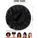 Satin Silk Hair Bonnet for Women - Adjustable Sleep Cap for Curly Hair | XS-XL Black - Buy Online on GoSupps.com