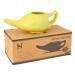 HealthGoodsIn Ceramic Neti Pot for Nasal Cleansing Dishwasher Friendly Holds 225 Ml Water - Crackle Pattern Yellow