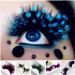 1 Pair Fashion Colors Cosplay Halloween Feather False Eyelashes Handmade Party Exaggerated Fake Eyelashes (random Color)