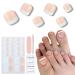 VOTACOS White Flower French Toenail Gel Nail Strips - No UV Easy Pedicure Kit with Wooden Stick Nail File & Prep Pads - Perfect for Stunning Toes - Buy Online on GoSupps.com