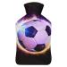 Football Hot Water Bottle With Cover Plush Bed Bottle Hand Warmer For Adults And Children 26.5X15.3cm