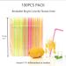 FOREVERIE 100 PCS Regular Plastic Flexible Bendy Straws Disposable for Drinking 0.24 Inch/6mm Diameter 8.27 Inches/21cm Length Soft Semi Clear Multi Light Colors Mix - Buy Online on GoSupps.com