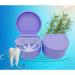 Leakproof False Tooth Retainer Case - Pink Teeth Storage Box with Strainer for Travel & Cleaning - Buy Online on GoSupps.com