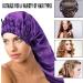 Shop Ladaypoa Long Satin Hair Hood for Girls | 2-Piece Silky Sleeping Hat Set - Extra Large Black & Purple Satin Sleeping Cap - Buy Online on GoSupps.com