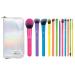 MODA Totally Electric 13pc Full Face Makeup Brush Set Includes - Powder Complexion Blush Shader Smudger & Crease Brushes with Zip Case (Multi-colored)