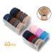 Ivylife hair tie 40 pieces hair tie colored without metal made of cotton elastic hair bands girls women's headband rope for thick heavy and curly hair ponytail holder (color)