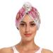 Pink Peonys Hair Towel 2 Pack Super Absorbent Hair Drying Towel Quick Dry Hair Turbans Head Towel with Button Twisty Wrap for Women Girls