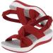 Buy Women's Chaies Sandals with Foot Vault Support - Comfortable Low Wedge Summer Beach Shoes with Adjustable Straps - Elegant 37 EU Red - Buy Online on GoSupps.com