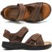 Ziitop Men's Leather Sandals - Slip-Resistant Outdoor Beach & Trekking Shoes - Adjustable Velcro - Size 46 EU - Dark Brown - Buy Online on GoSupps.com
