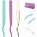 Frcolor 15-Part Beauty Tweezers Set - Precision Tools for Home & Salon Eyelash & Brow Grooming Includes 5 Medium Clips - International Shipping Available - Buy Online on GoSupps.com