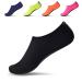 JACKSHIBO Water Shoes for Women Men Quick-Dry Aqua Water Socks Barefoot Shoes for Cruise Essentials Swiming Beach Pool Yoga Surf 9-10.5 Women/8-9.5 Men Pure Black