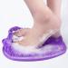 Shower Foot Scrubber Mat with Non-Slip Suction Cups, Foot Scrubbers for Use in Shower, Silicone Foot Brush Washer Cleaner Massage for Dead Skin Remover Improves Foot Circulation (Purple) Purplemat
