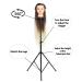 MEIBR Adjustable Mannequin Head Stand Tripod for Hairdressing & Cosmetology Training - Professional Metal Support (Black) - Buy Online on GoSupps.com
