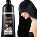 Hair Dye Shampoo Natural 100% Gray Coverage Hair Dye 10 Minutes Herbal Hair Coloring Shampoo for Men&Women (Black)