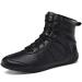 DWZRG Men's Women's Wrestling Boxing Shoes Non-Slip Breathable High Traction Combat Boxing Wrestling Training Sneakers 10.5 Women/8.5 Men Black