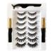 MOLAMOYA 7 Pairs Magnetic Liquid Eyeliner Magnet Lashes Set with Tweezers Easy to Wear