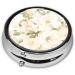 Round Pill Box - Mini Travel Medicine Organizer | Floral Rose Design | 2.0x2.0x0.7 inches - Perfect for Purse & Pocket - Buy Online on GoSupps.com