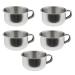 Baosity 5 Pc Durable Stainless Steel Mens Barber Shaving Mug Bowl Soap Cup for Brush 5Pcs