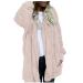 Hanxiulin coat plush jacket hoodie jacket oversize winter coat ceiling hoodie women oversize long hood fleece jacket oversized light quilted jacket winter jacket winter coat plush jacket pink m