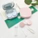 XPOOS 2 PCS Travel Contact Lens Case with Mirror Portable Travel Contact Lens Kit Mini Contact Lens Holder Box with Tweezers & Suction Stick Blue Pink - Buy Online on GoSupps.com