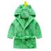 Feiliandajj unisex baby toddler fleece bathrobe cute animal ears terry bathrobe soft morning gown with bags and hooded baby bath coat for boys and girls 1-6 years 5-6 years green