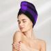 Hair Towel Wrap - Quick Drying Towel Turban with Button | Purple Buffalo Plaid for Effortless Hair Care - Buy Online on GoSupps.com
