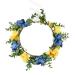 Merroyal Sunflower Floral Headband with Blue Flowers - Yellow Sunflower Hair Wreath Crown - Buy Online on GoSupps.com