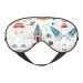 Cartoon Rockets Print Unisex Sleep Mask Double-Sided Eye Mask Ideal for Sound Sleep and Skin Care
