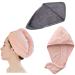 Qyiqis hair turban 2 pieces of quick-dry hair towel for women absorbent shower hood turban towel set turban towel with button hair-turban microfiber towel for all women hair types (b)