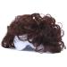 Remeehi Human Hair Curly Wavy Toupee - Short 14x14 cm Dark Brown Crown Hairpiece Invisible & Natural Look - Buy Online on GoSupps.com