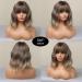 Buy Testar Short Brown Wig with Ombre Gray Blonde Hair | Natural Wavy Bob Synthetic Wig for Women & Girls | Perfect for Daily & Party Wear - Buy Online on GoSupps.com