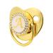 Golden Baby Pacifier - Curved Design Safe Materials 26 Letters | Bling Pacifier with Clips for Babies 6-18 Months (A) - Buy Online on GoSupps.com