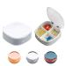 Pill Organizer 4 Times a Day Pill Box Organizer Small Pill Case for Supplement Vitamin Medicine Organizer (White 1PCS)