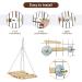 Bird Perches Cage Toys Parrot Wooden Platform Exercise Stands with Wood Swing Ferris Wheel Chewing for for Parakeet Conure Cockatiel Budgies Hummingbird (Style C) - Buy Online on GoSupps.com