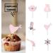 18pcs Pink Glitter Dessert Cupcake Topper Let s Go Girl Theme Decor Supplies Girl Woman Happy Birthday Party Decorations - Buy Online on GoSupps.com