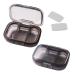 Sukuos 2 Pack 3 Compartments Small Pill Box Travel Pill Organizer for Purse Pocket Portable Daily Pill Case for Medicines/Fish Oil/Vitamin/Supplements Black