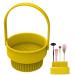 Buy Makeup Brush Cleaning Bowl | 3-in-1 Silicone Cosmetic Brush Cleaner Mat & Sponge Drying Holder - Yellow - Buy Online on GoSupps.com
