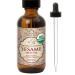 US Organic Sesame Seed Oil, Certified Organic, Untoasted, Unrefined Virgin, Pure & Natural, Cold Pressed, in Amber Glass Bottle w/Glass Eye dropper (2 oz (Small)) Sesame 2 Fl Oz (Pack of 1)